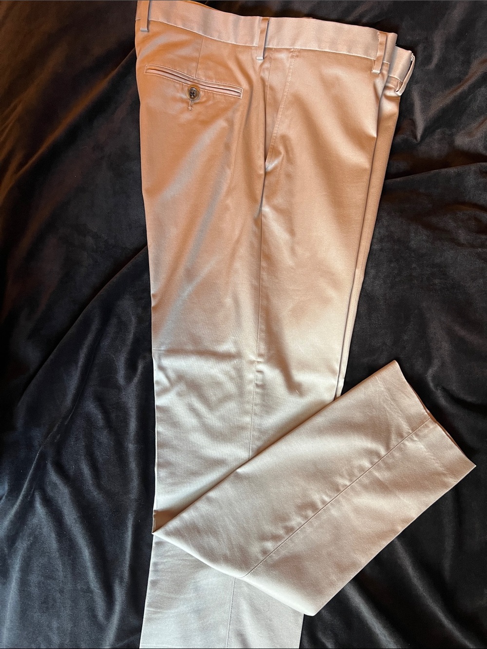 Nordstrom Men's Tan Slim Chinos Non Iron Athletic Fit Tapered Legs. 34W x 34L